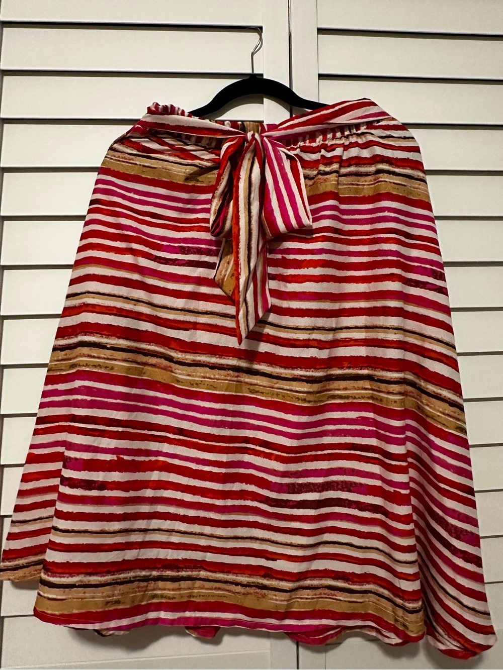 Cupio Blush Pink, Red & Gold Striped skirt